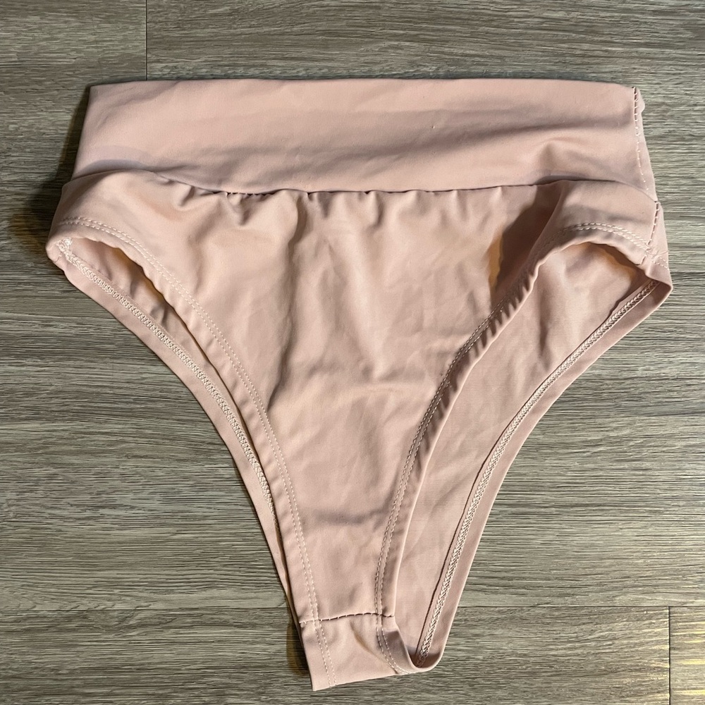 Pink High-Waisted Bikini Bottoms